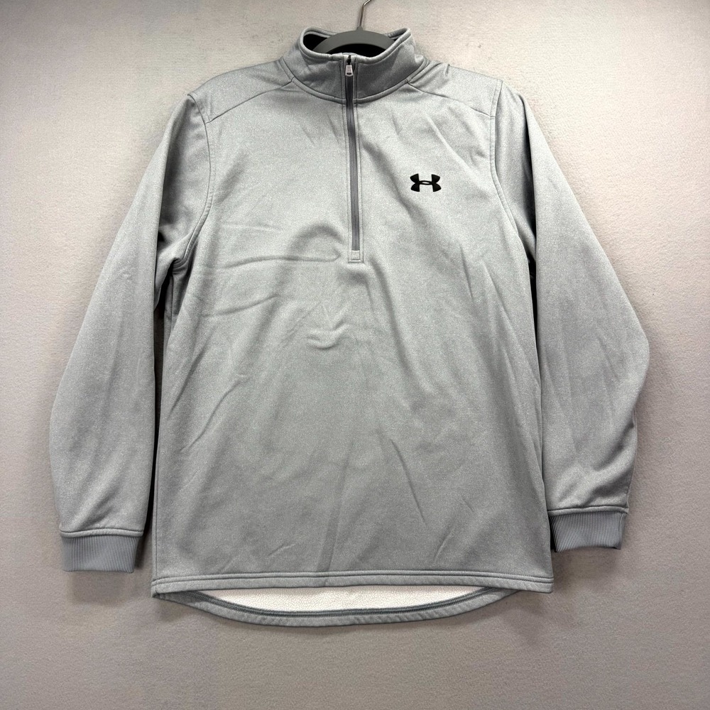 Under Armour 1/2 Zip Sweatshirt Mens Medium Gray Fleece Lined ColdGear Loose